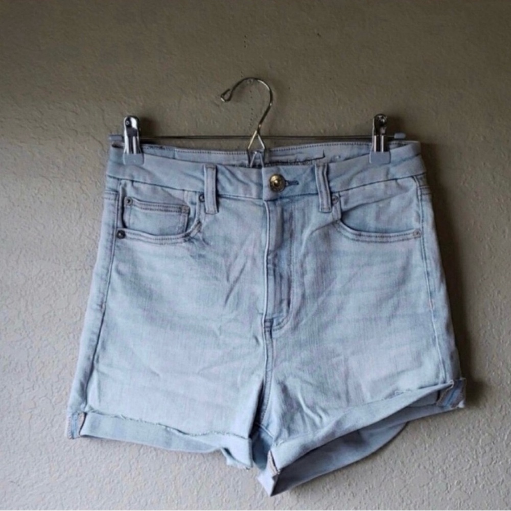NEW AE American Eagle Shorts Next Level Stretch Curvy High Rise Shortie Shorts 8